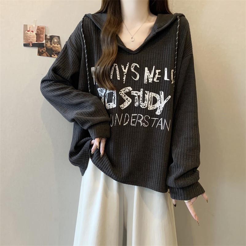 推荐连帽卫衣女春秋2025新款小个子短款宽松慵懒风大码设计感上衣