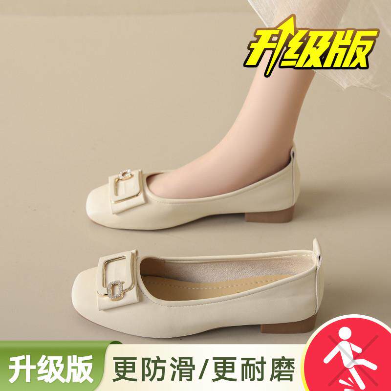 新品软底女鞋2026夏季新款一脚蹬法式平底温柔单鞋不累脚配裙子豆