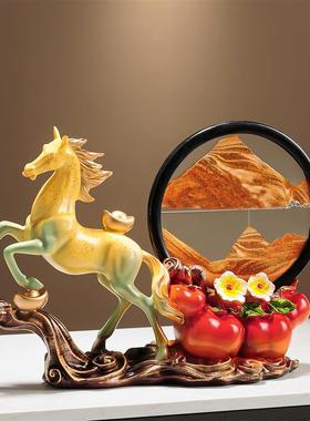 马上有钱流沙画摆件高档客