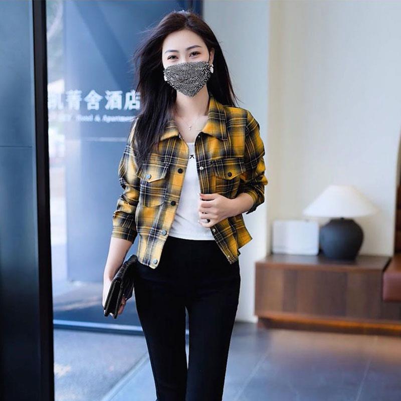 推荐气质百搭格子短外套女士2026秋季新款宽松休闲洋气减龄长袖衬