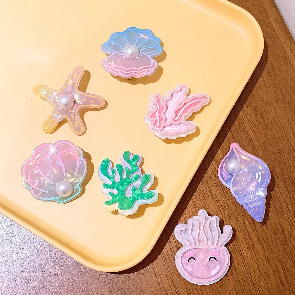 卡通小鱼发夹心童趣亚克力刘海夹可爱发卡夹子侧边夹头饰发饰