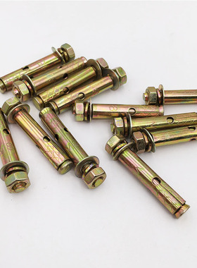 国标膨胀螺丝镀彩锌膨胀螺丝铁膨胀螺栓外膨胀拉爆螺丝PM6M8M10M1