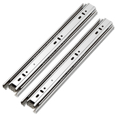 不锈钢抽屉轨道加长三节轨阻尼z缓冲滑轨静音橱柜侧装 滑道导轨家