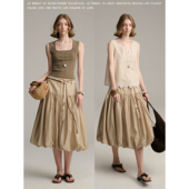 LeGrenat设计感莱赛尔中低腰立体花苞裙夏季 女