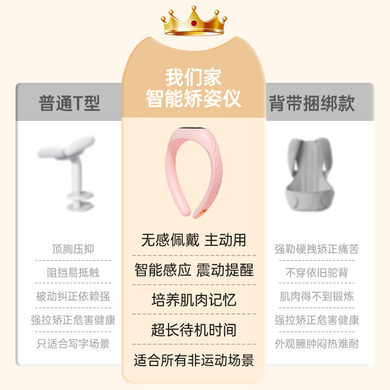 慕诗爱驼背矫正器防m智能驼背带神器儿童男女士成人隐形坐姿提醒