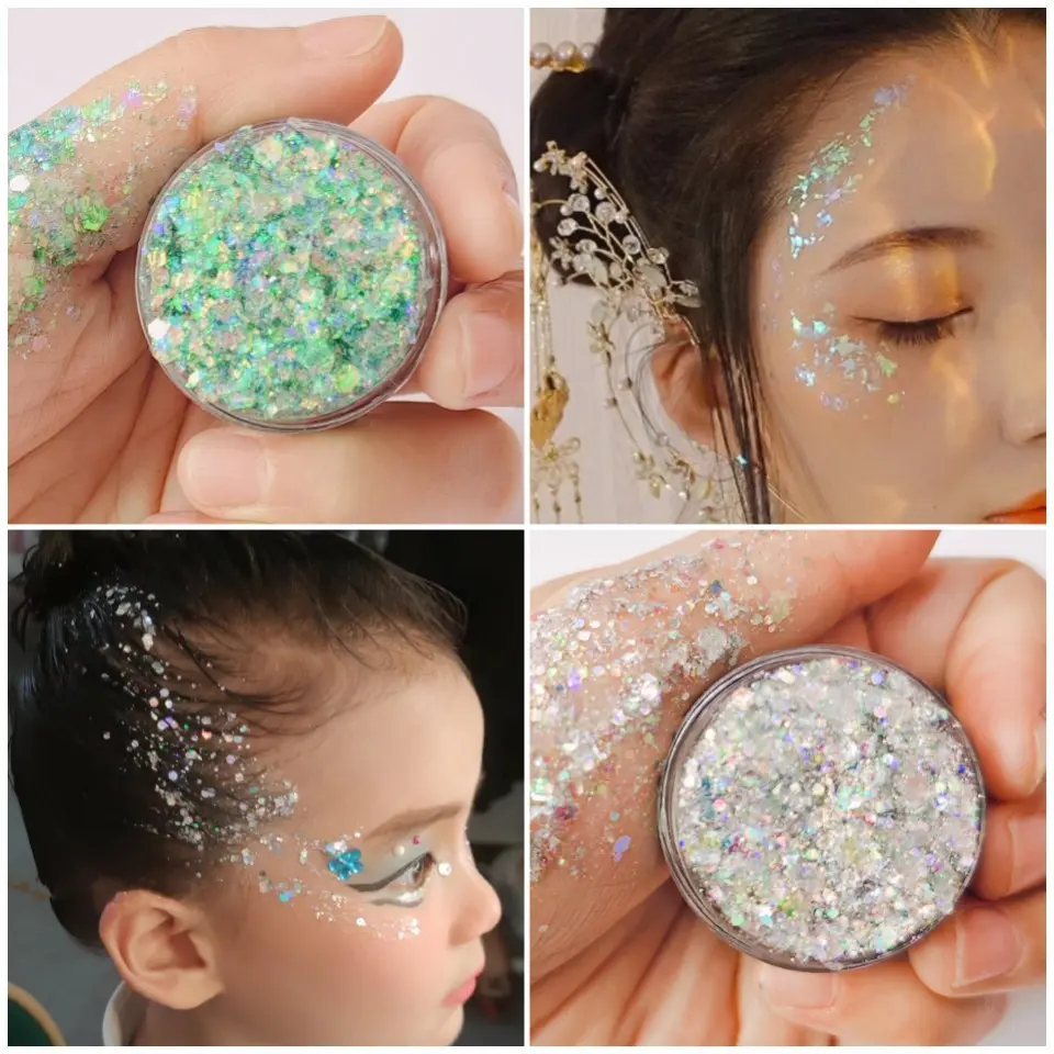 之瞳免胶自粘亮片少儿表演舞台化妆眼部头发闪粉亮片装饰