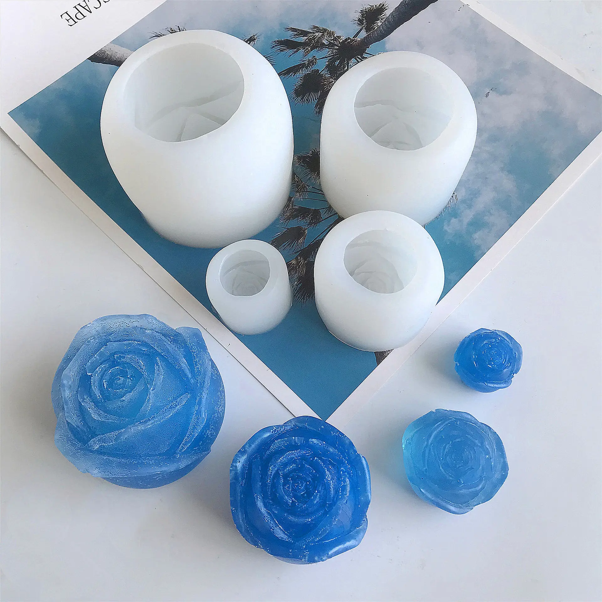 家用冰格制硅胶冻冰块冰箱冰冻创意威士忌杯玫瑰花冰球模具