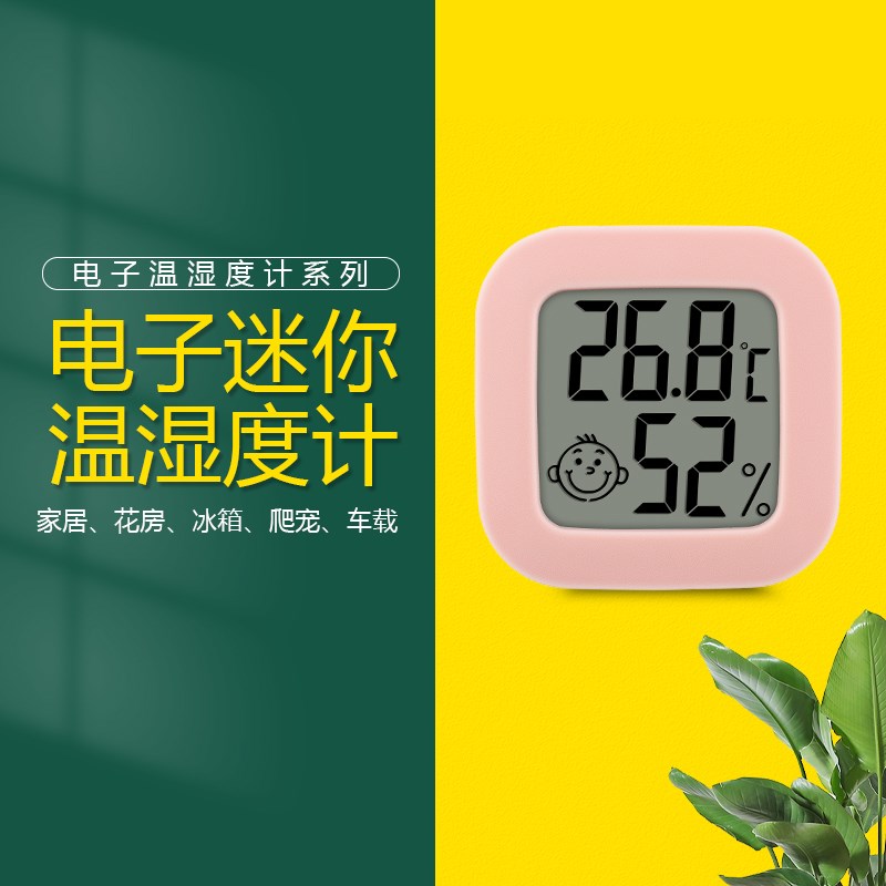 室内电子温湿度计时尚花房冰箱爬宠车载温湿度表高精度可爱壁挂