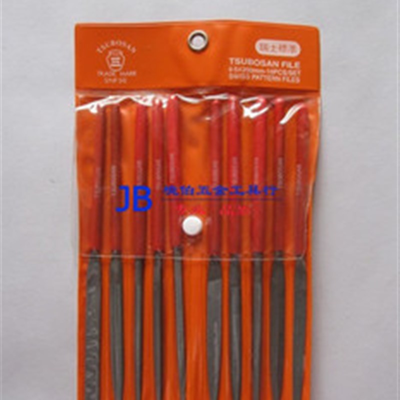 中日合资 壶三TSUBOSAN 5*200mm 10支套装 塑柄整形锉 SNF50