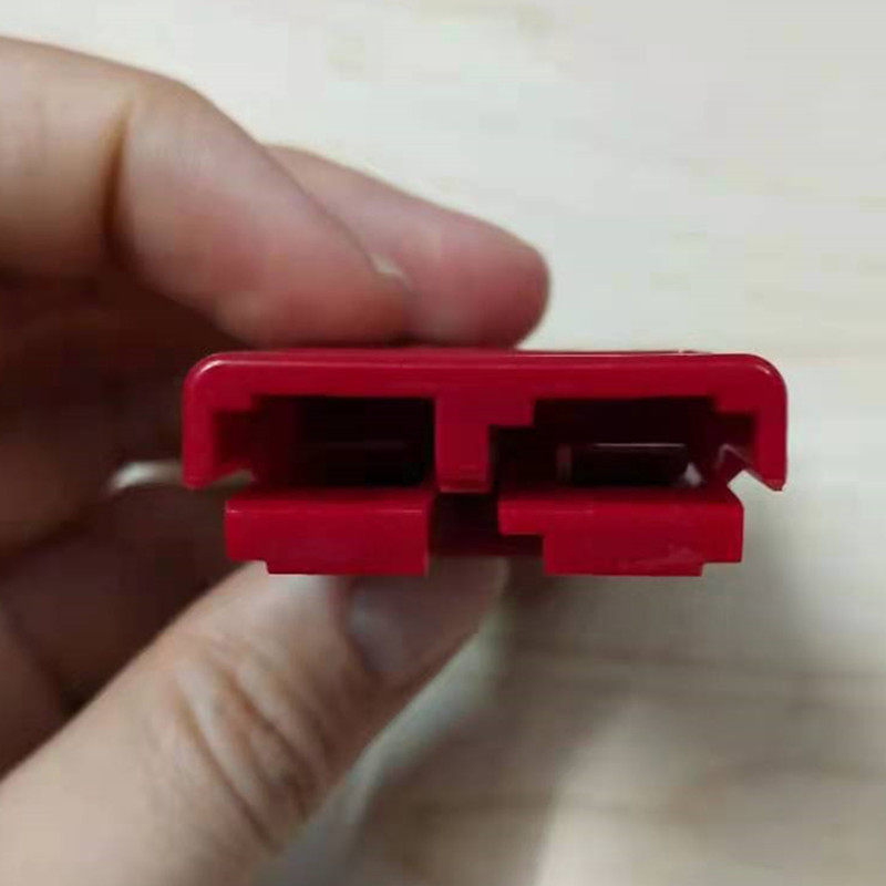 洗地机电源插件器50a600V电动叉车电瓶充电插头 UPS连接器 红色