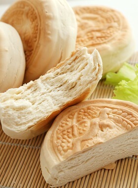 山东特产全麦低脂千层火烧馒头烧饼杠子老面纯手工面食硬面麦香