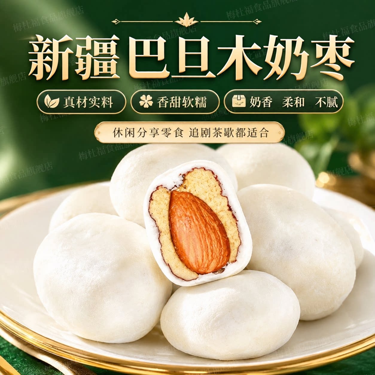 正宗新疆奶枣官方沙漠枣业旗舰店巴旦木红枣特级新疆特产开袋即食