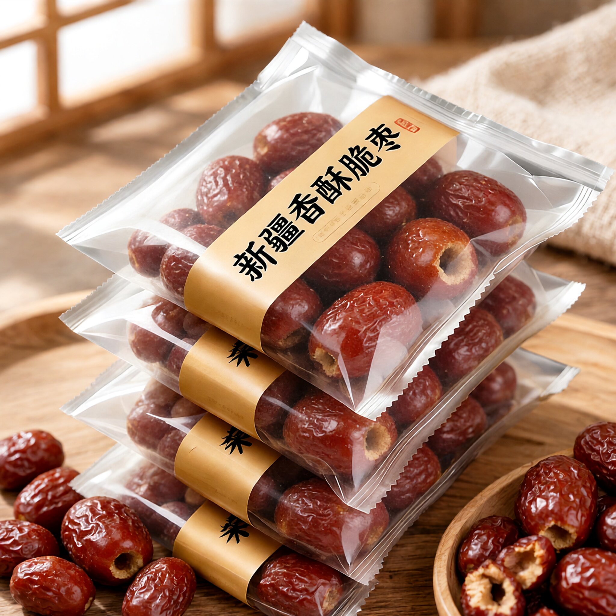 红枣脆特级新疆特产正品官方旗舰店去核香酥脆枣独立包装开袋即食