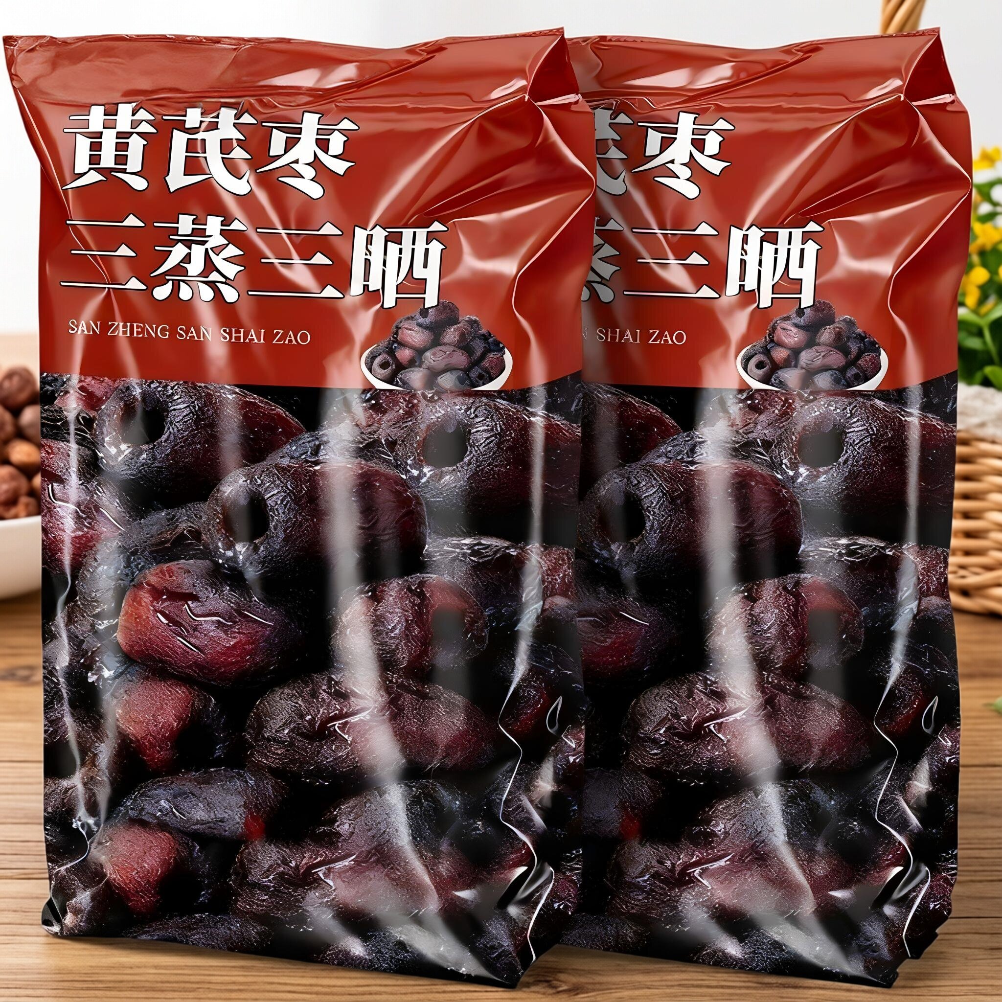 三蒸三晒红枣黄芪蒸枣旗舰店去皮去核独立包装特级新疆特产零食