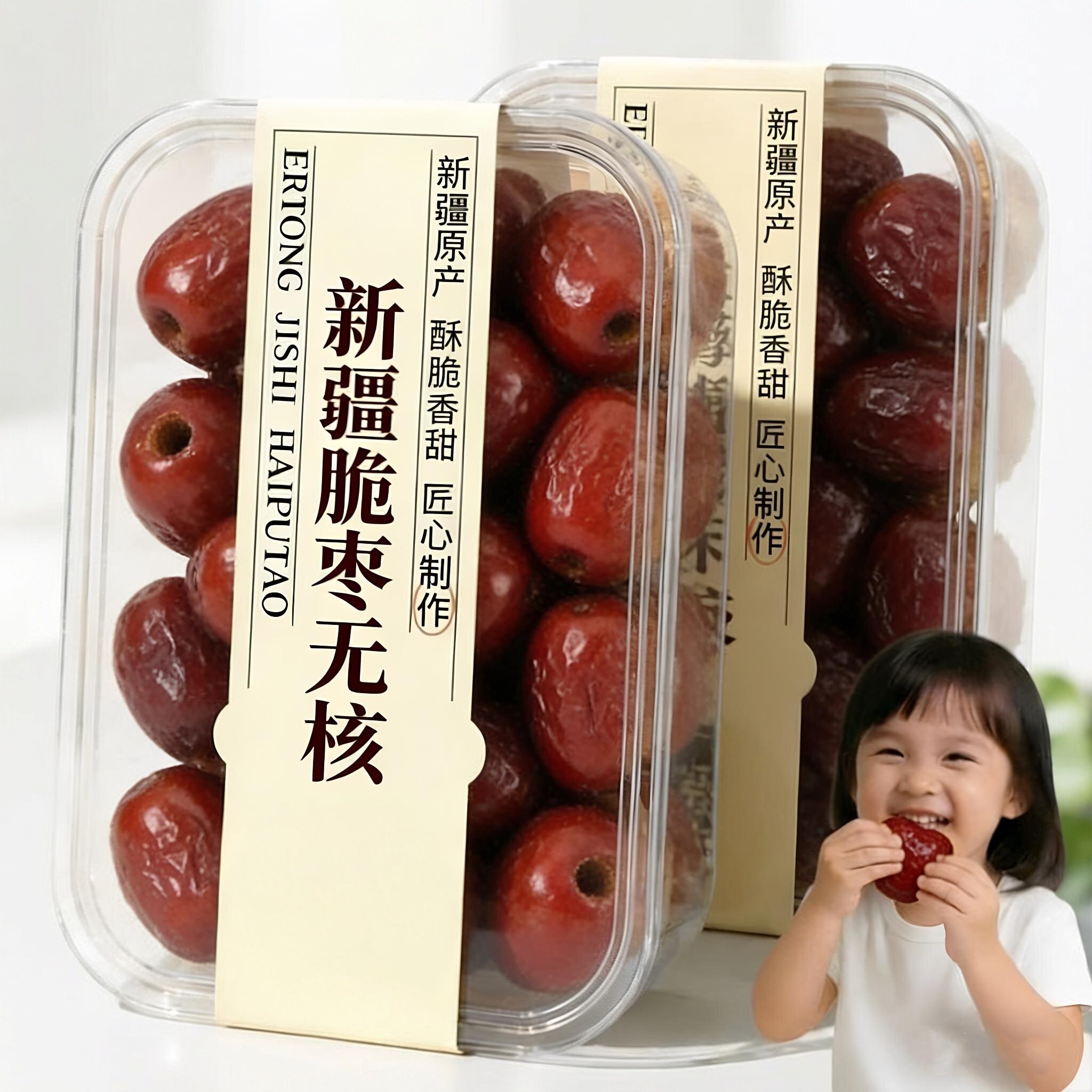 红枣脆特级新疆特产正品官方旗舰店去核香酥脆枣独立包装开袋即食