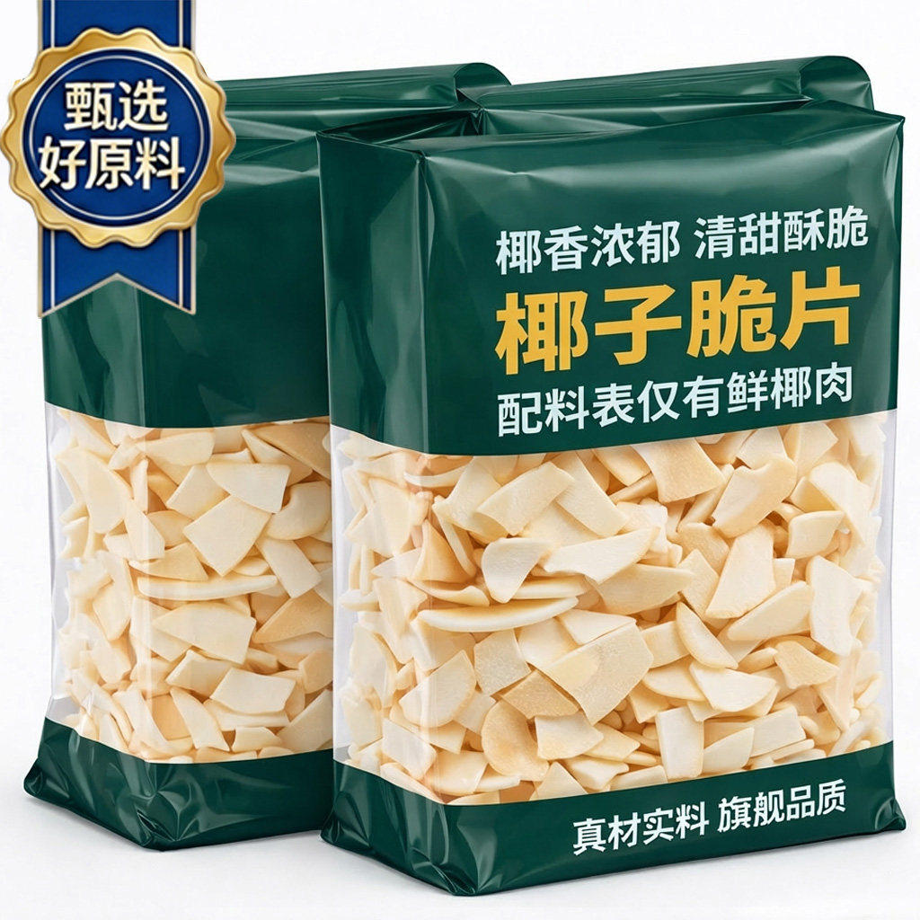 海南特产椰子脆片烘焙即食原味批发烤椰子肉休闲办公果干零食小吃