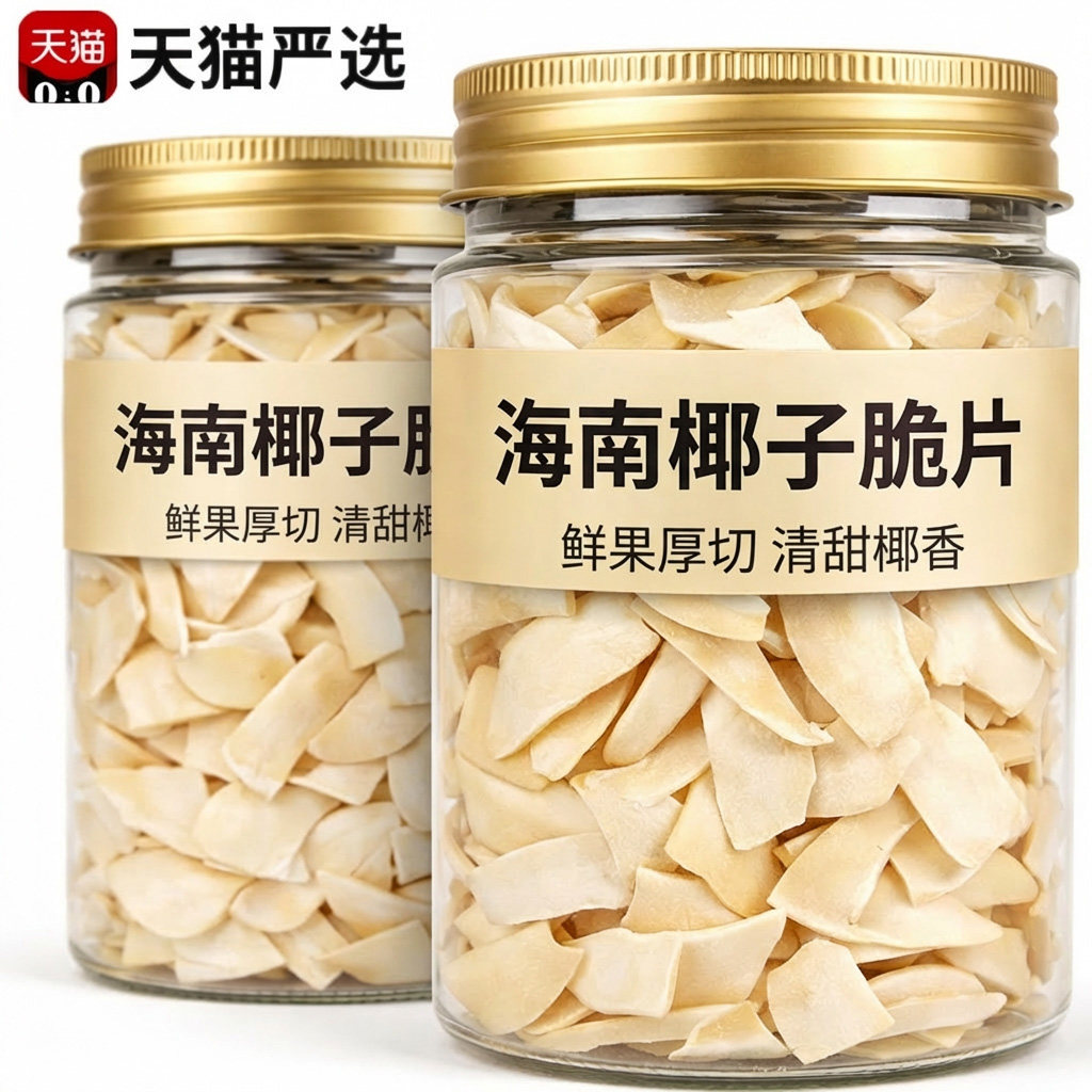 海南特产椰子脆片烘焙即食原味批发烤椰子肉休闲办公果干零食小吃