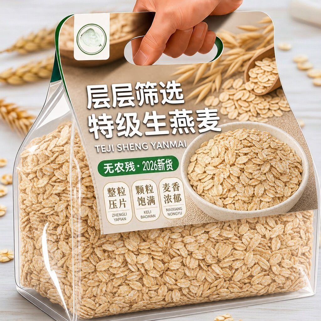 粗粮燕麦片官方旗舰店正品原味无糖低脂专用早餐非即食需煮纯麦片