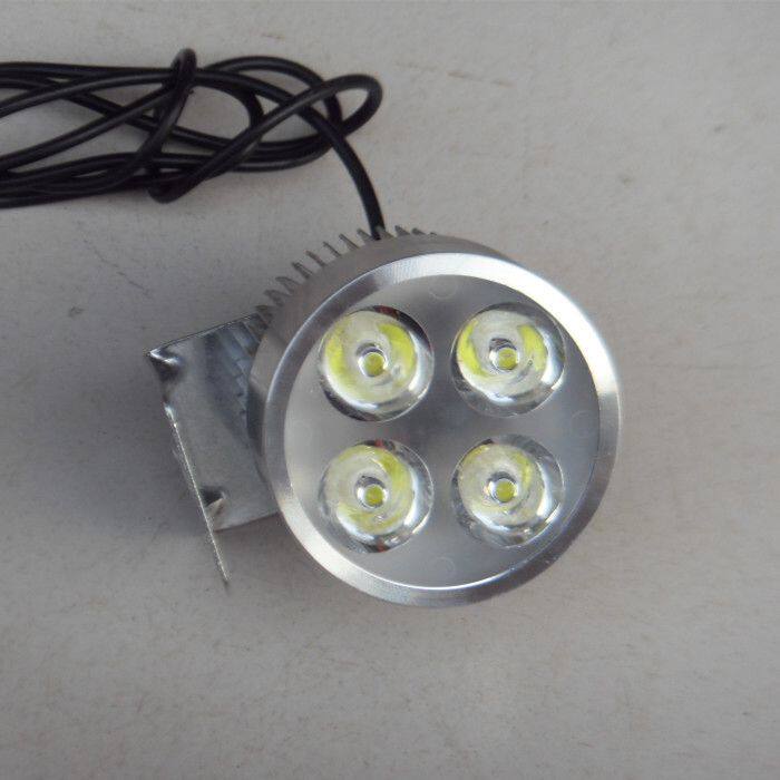 电动车摩托车超亮led外置白光射灯前大灯改装灯灯泡12V一80V通用