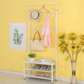 进门挂衣架带鞋 柜多功能 架一体组合家用落地门口大衣帽架简易鞋