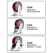 6寸万向轮重型聚氨酯静音4 5寸平板车手推车轮子脚轮带刹车轱辘