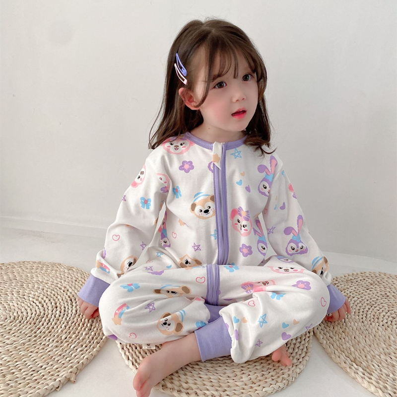 婴儿防惊跳睡袋春秋儿童防踢被夏季长袖宝宝分腿睡袋纯棉四季通用