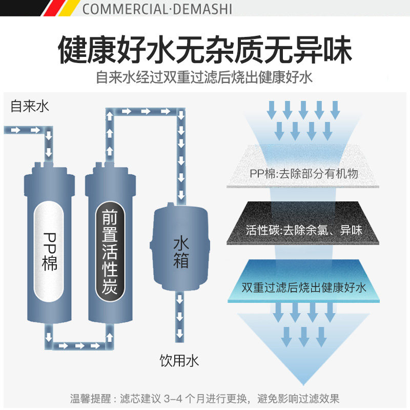 德玛仕直饮水机商用电热开水器学校工厂开水机全自动烧水器热水器