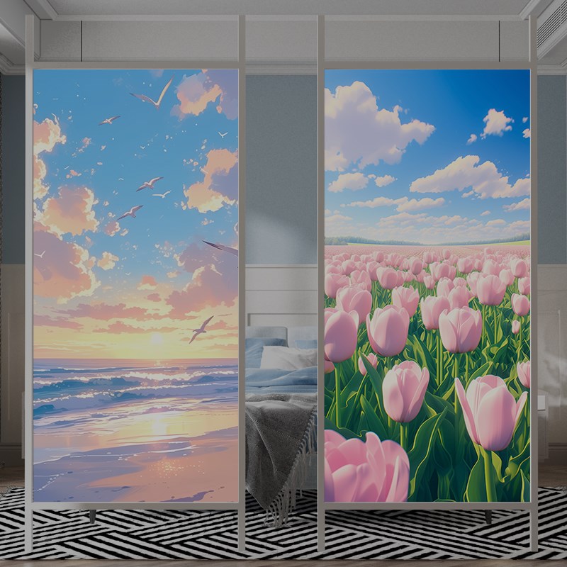 全遮光不透明静电磨砂玻璃膜窗户贴纸防走光隔热遮光厕所阳台防晒