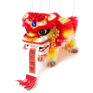 中国风儿童木偶狮子 中国北狮子 提线木偶狮子儿童手玩