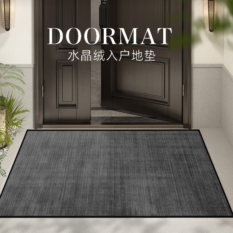 轻奢高级感入户门地垫地毯进门门垫高级黑灰垫子防滑耐脏家用脚垫