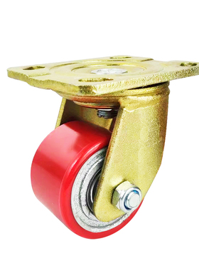 新睿脚轮加重型脚轮低重心脚轮3寸铁芯PU轮载重设备牛仔轮耐磨静