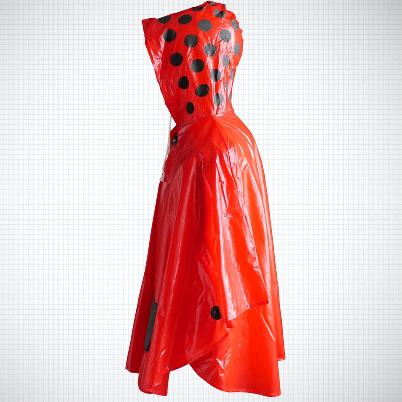 儿童雨衣瓢虫雨披斗篷款便携防水反光可容纳背包幼儿园小学生按扣