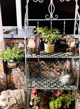 SHANGPIN 欧式做旧铁艺4层大花架