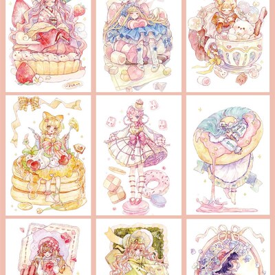 【人物系列】水彩线稿本 宝虹初学者新手填色宝虹动漫么酱 水彩君