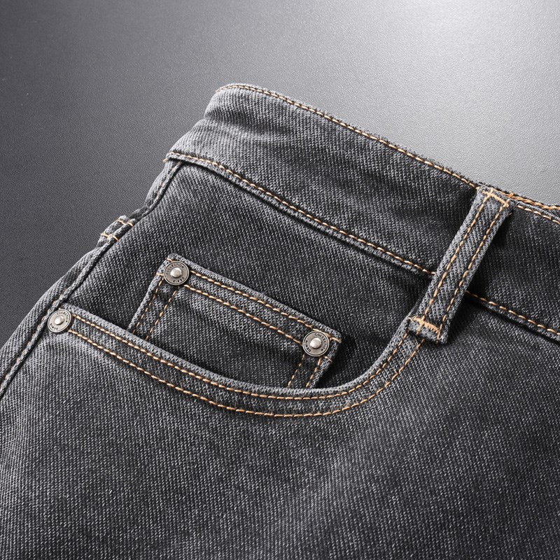 2024秋冬季新款烟灰色做旧复古舒适百搭直筒宽松牛仔裤男士长裤子