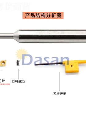 高速钢内孔杆H10刀06K-SCCR04 H1无207K-S震CLCR06L镗孔小头抗刀