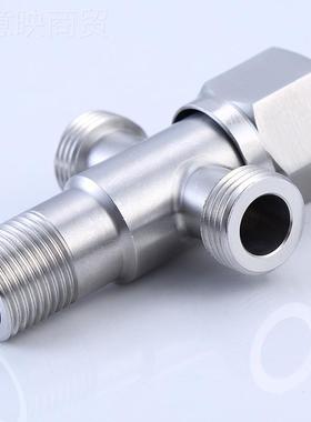 角阀3不锈钢进二出一双控全铜球4心三通IIS0冷热水止水阀三角阀