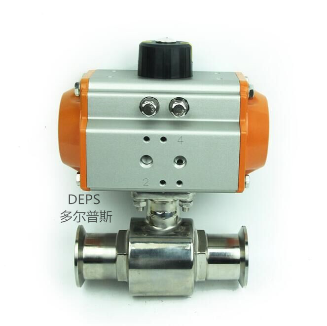 Q681F-16P气动快装球阀 卫生级双作用卡箍式球阀气动切断球阀DN40