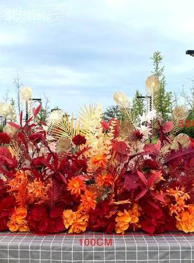 新款庆婚花款地排花仿真ITP绢花成品装饰花排酒大店花墙路引婚礼