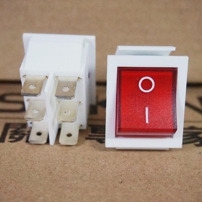 万事达SOKEN 白红六脚带灯船型跷板开关 RK1-01