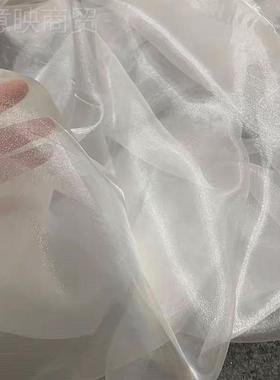 婚纱幔舞台吊顶装饰纱水光RYK纱婚礼庆流纱光纱水晶白色幔挂纱