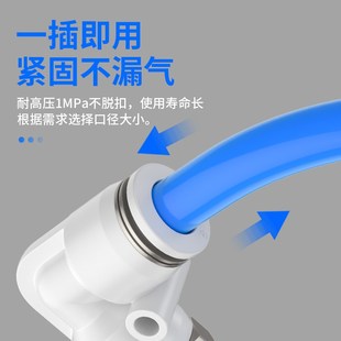气动气管接头快f插螺纹快速接头直角弯头PL8