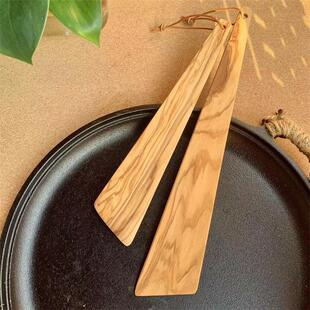 户外露营三角木质锅铲橄榄木不沾锅木铲宝宝副食品小号炒菜家用轻