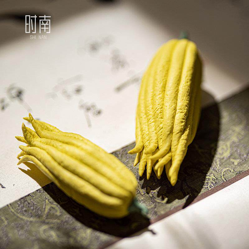 手工佛手瓜香插小摆件茶道配件创意茶室茶玩装饰品精品茶宠搁笔架