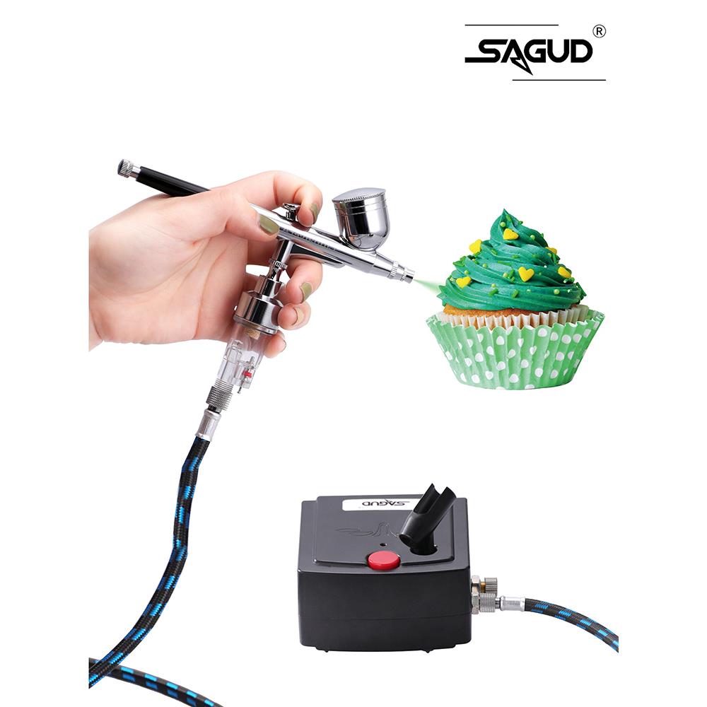 SAGUD便携迷你喷笔气泵套装模型美甲高达上色龟泵新手喷漆涂工具