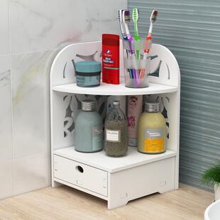 化妆室洗漱台置物架洗手池化妆品三角收纳层架浴室桌面牙杯架整理