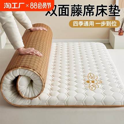 双面床垫软垫学生宿舍单人专用凉席睡垫冬夏两用打地铺睡垫子折叠