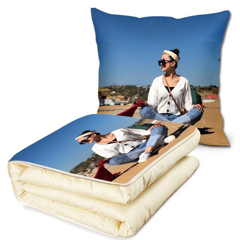 图片定制可印高档照片diyw汽车载送男友抱枕头被子两用可折叠定做