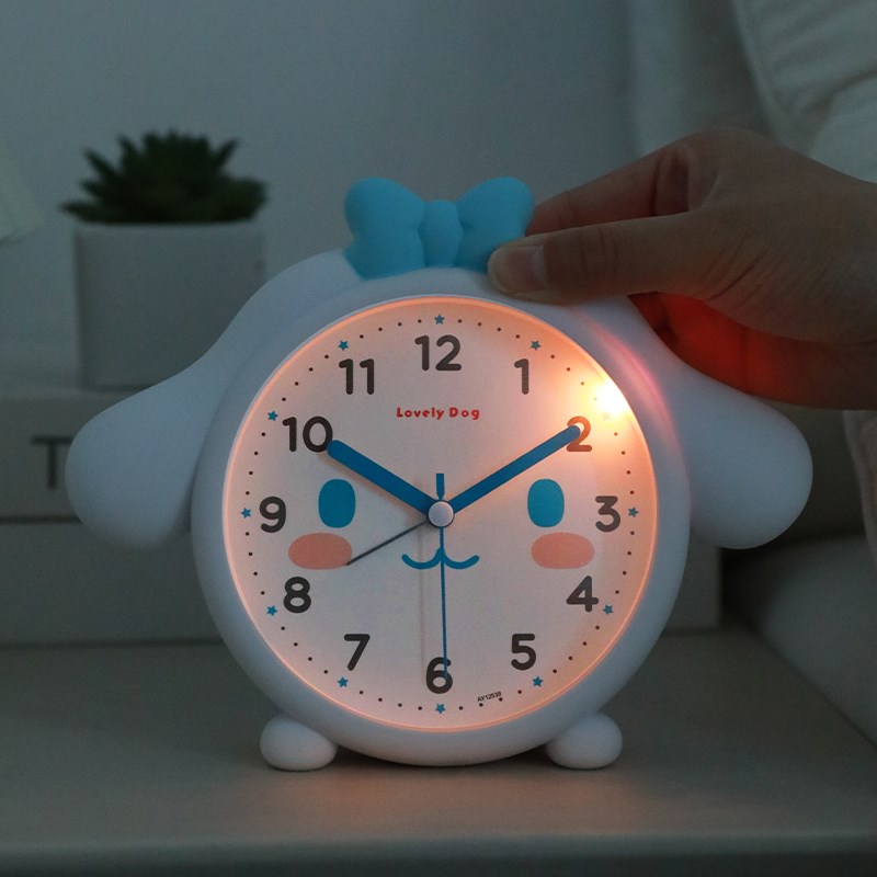 小闹钟2024h新款学生专用起床神器儿童女孩学习自律静音桌面时钟