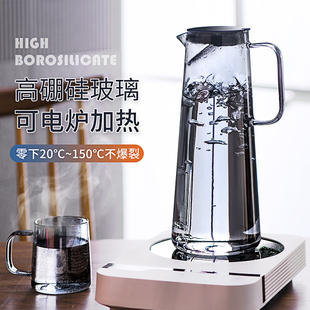 扎 冷水壶家用凉水壶玻璃水壶大容量耐热高温茶壶凉S白开水杯套装
